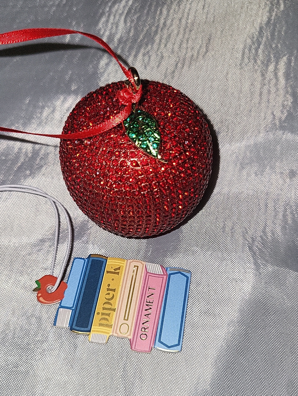 Piper K Red Crystal Apple Ornament with Ribbon HL